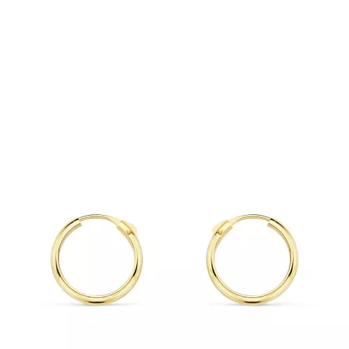 18K AROS ORO AMARILLO MEDIA CAÃÂA LISOS LIGEROS. 12X2 MM 0