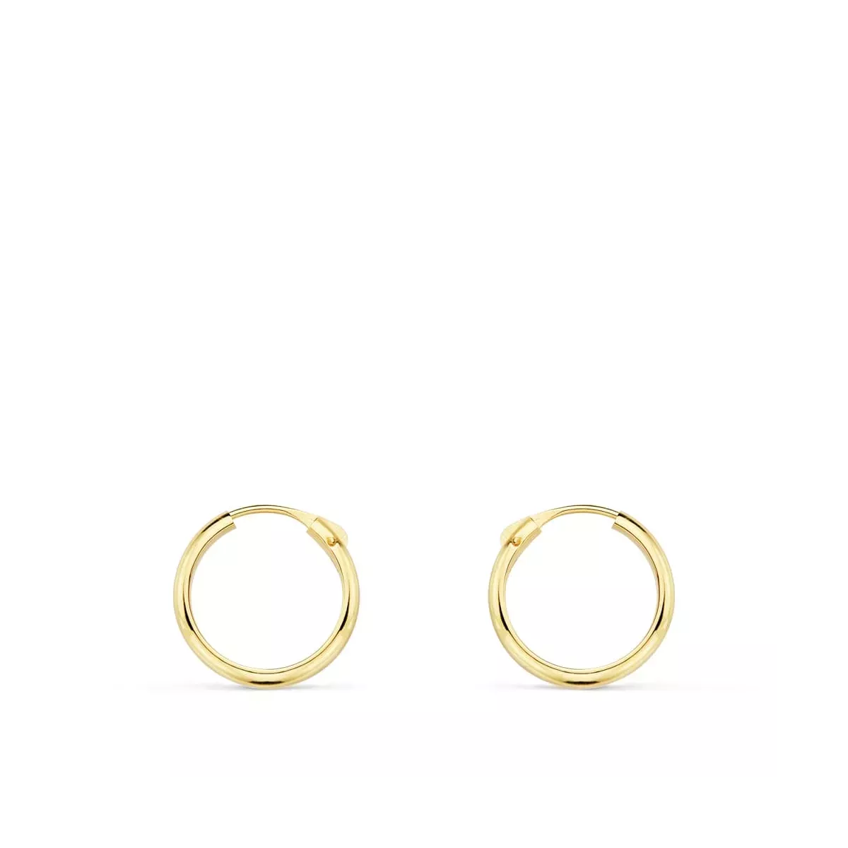 18K AROS ORO AMARILLO MEDIA CAÃÂA LISOS LIGEROS. 12X2 MM 0