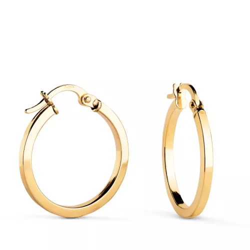 18K AROS ORO AMARILLO HUECOS CUADRADO LISO. MEDIDA: 18 X 1