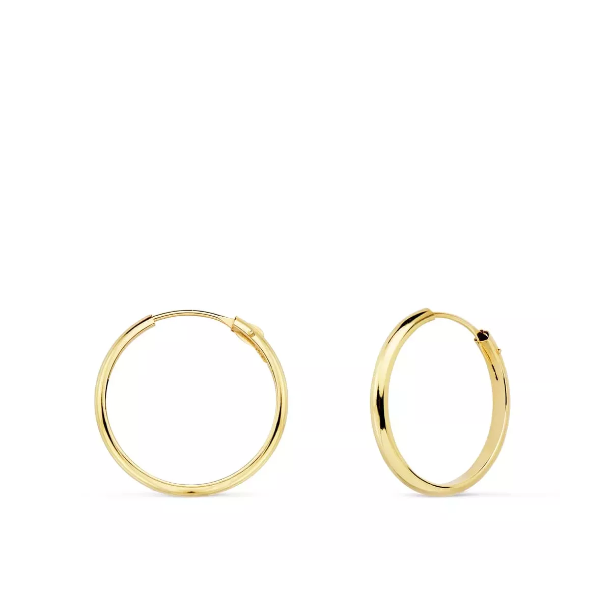 18K AROS ORO AMARILLO MEDIA CAÃÂA LISOS LIGEROS 18X2 MM 0