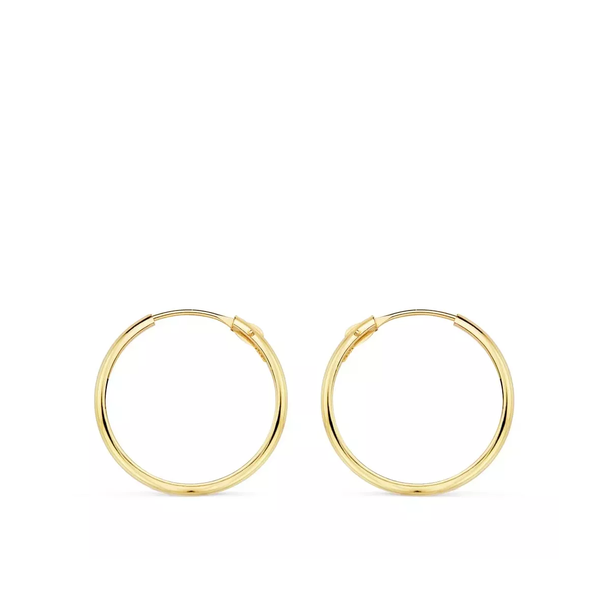 18K AROS ORO AMARILLO MEDIA CAÃÂA LISOS LIGEROS 18X2 MM 0,54gr