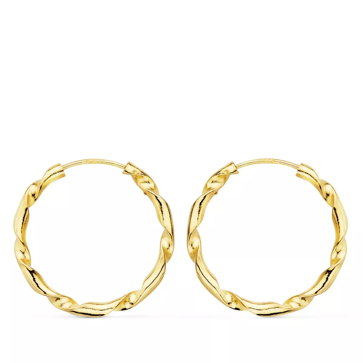18K AROS ORO AMARILLO HUECOS RETORCIDOS. 20X2 MM 0