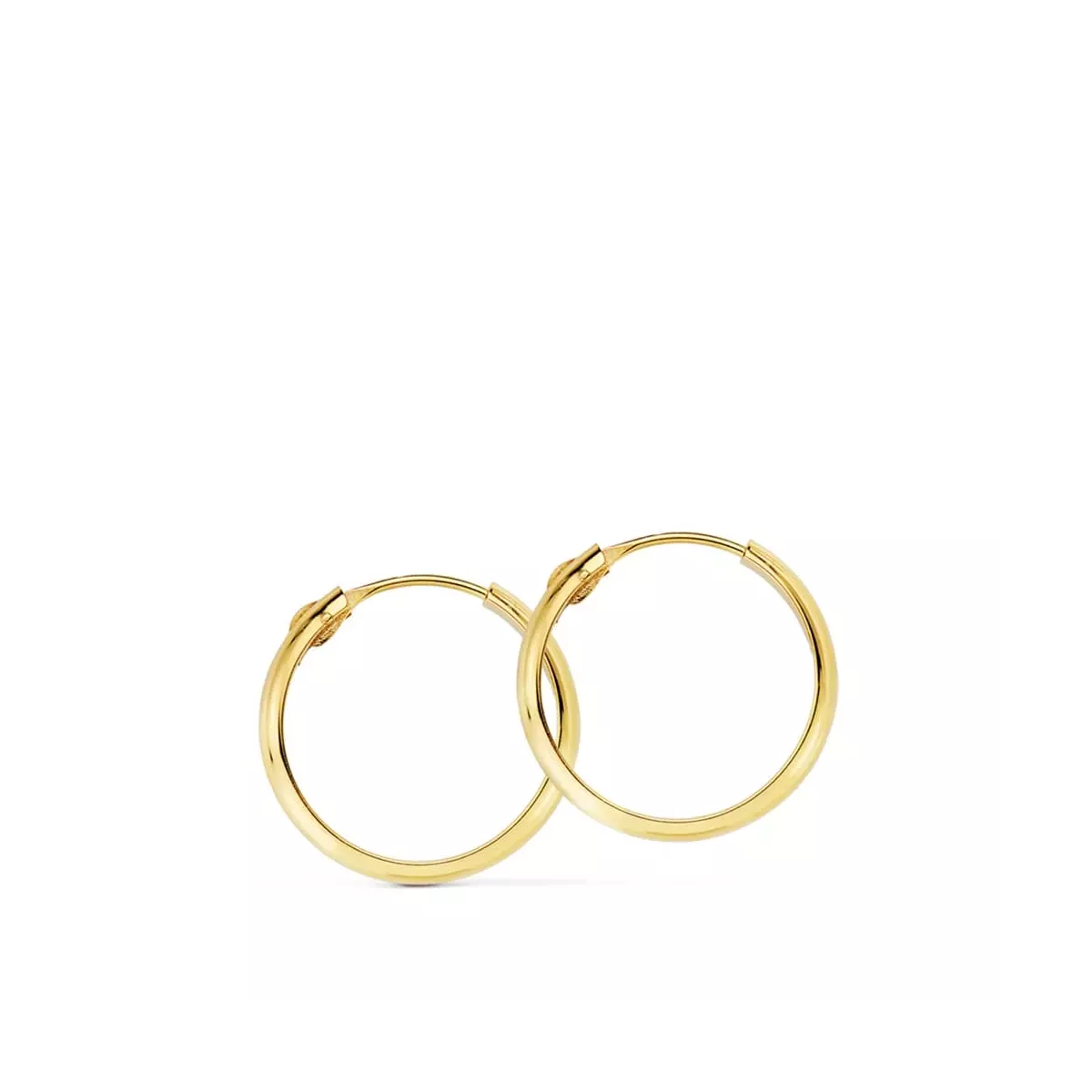 18K AROS ORO AMARILLO MEDIA CAÃÂA LIGEROS. 16X3 MM 0