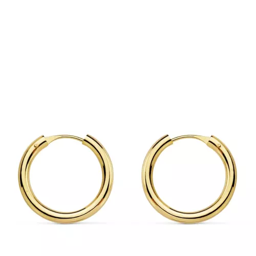 18K AROS ORO AMARILLO REDONDOS LISOS LIGEROS 16X2 MM 0