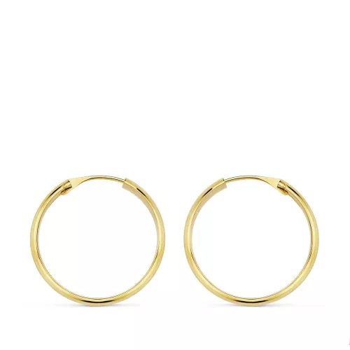 18K AROS ORO AMARILLO MEDIA CAÃÂA LIGEROS 18X3 MM 0