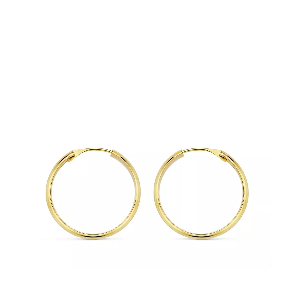 18K AROS ORO AMARILLO MEDIA CAÃÂA LIGEROS 18X3 MM 0