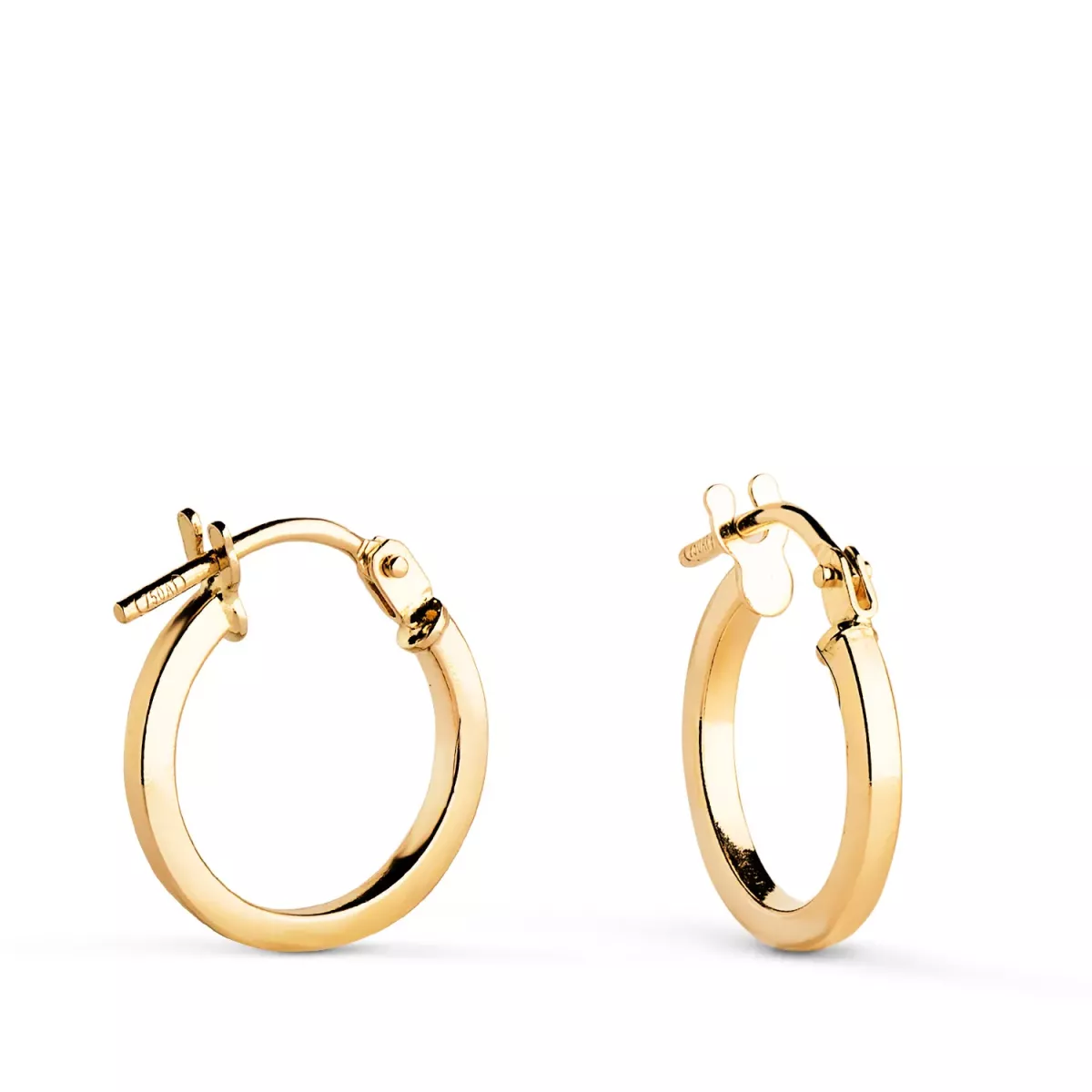 18K AROS ORO AMARILLO HUECOS CUADRADO LISO. MEDIDA: 13 X 1