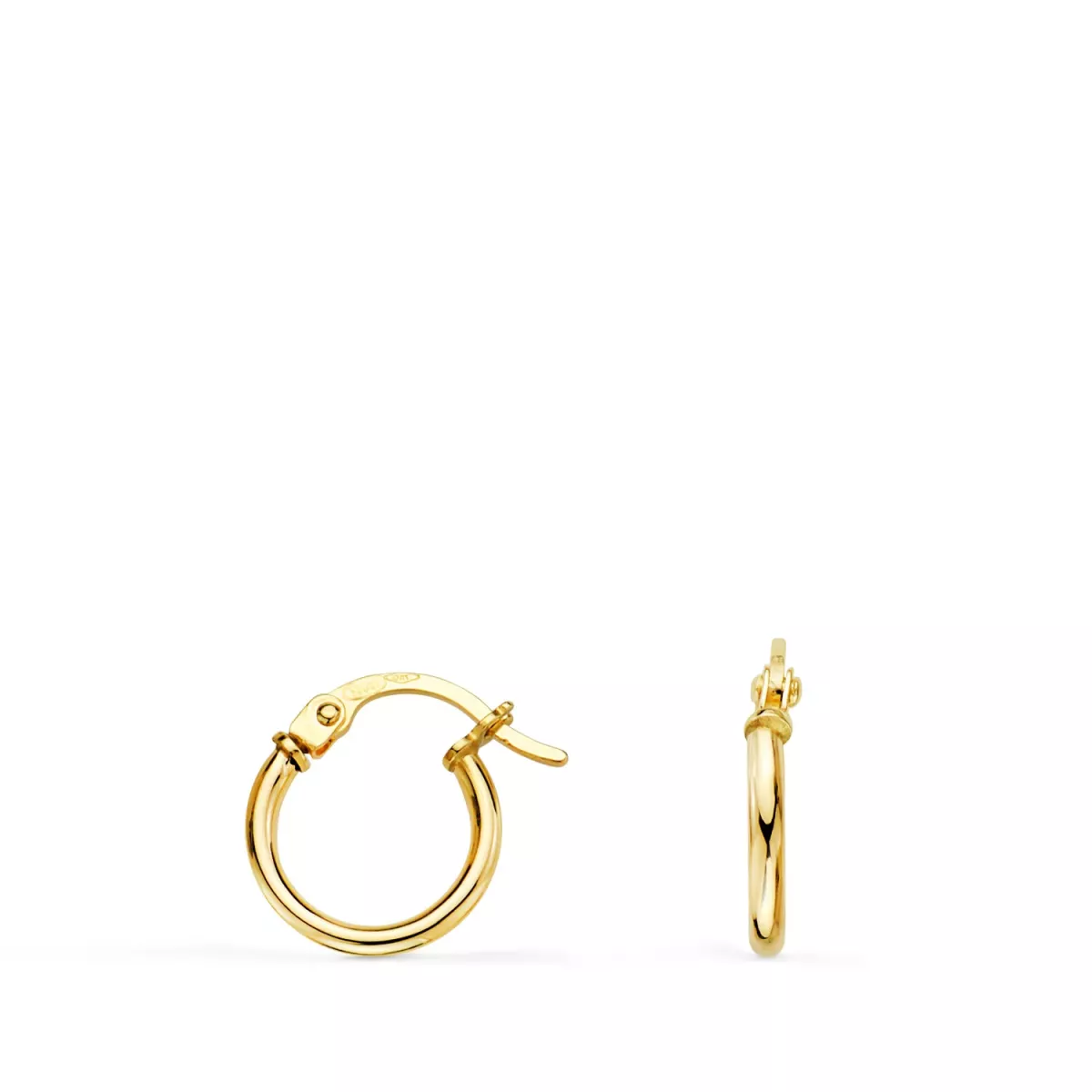 18K PENDIENTES AROS CRIOLLAS ORO AMARILLO HUECOS REDONDOS TUBO REDONDO 11 MM. GROSOR 1