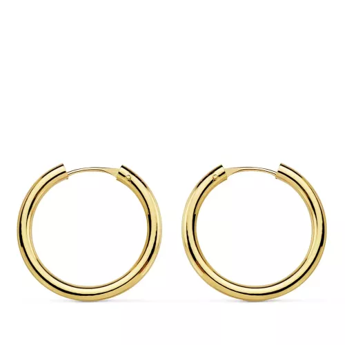 18K AROS ORO AMARILLO REDONDOS LISOS LIGEROS 18X2 MM 0