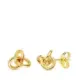 18K PENDIENTES ORO AMARILLO TRES AROS LISOS. CIERRE PRESION 7 X 6 MM 0