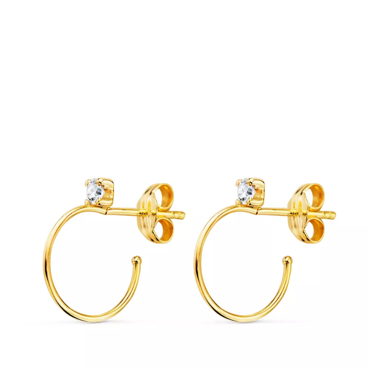 18K PENDIENTES ORO AMARILLO AROS ABIERTOS HILO FINO 0