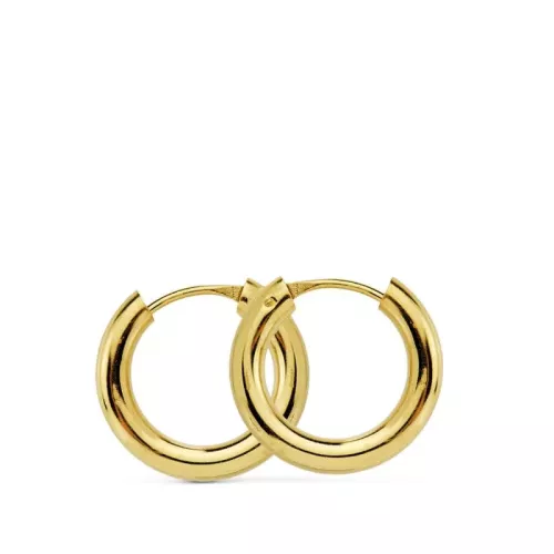 18K AROS ORO AMARILLO REDONDOS LISOS LIGEROS 14X2.5 MM 0