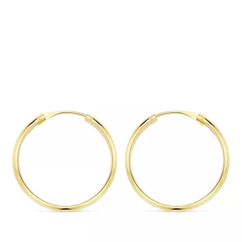 18K AROS ORO AMARILLO MEDIA CAÃÂA LIGEROS 20X3 MM 0