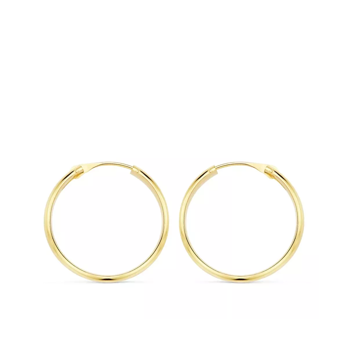 18K AROS ORO AMARILLO MEDIA CAÃÂA LIGEROS 20X3 MM 0