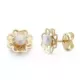 9K PENDIENTES ORO AMARILLO PERLA 7X7 MM CIERRE PRESION 0