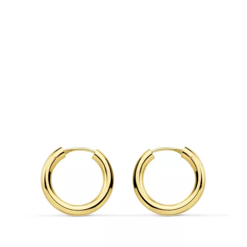 18K AROS ORO AMARILLO REDONDOS LISOS LIGEROS 16X2.5 MM 1