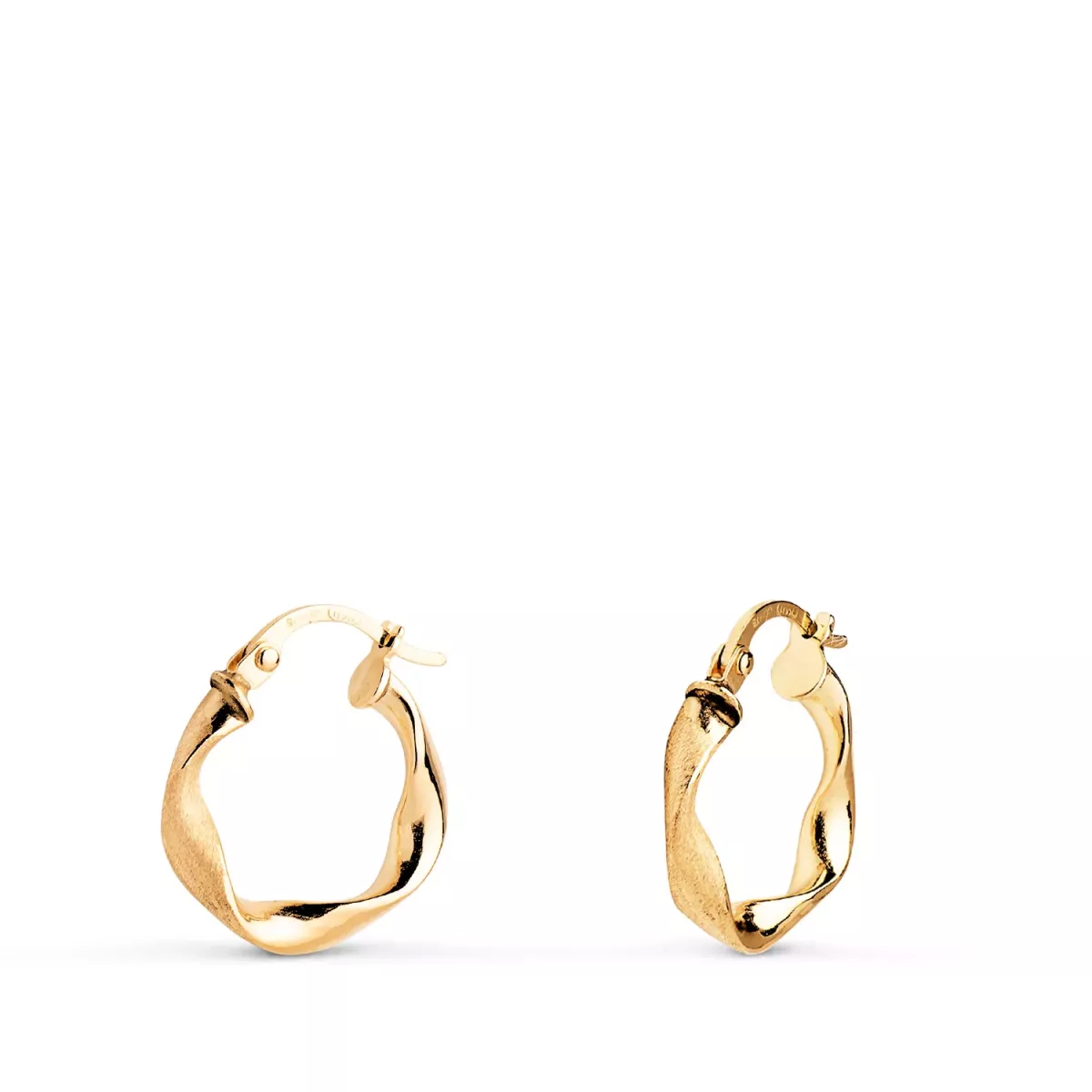 18K AROS ORO AMARILLO HUECOS RETORCIDOS MATE Y BRILLO 16 MM. GROSOR: 3 MM 1