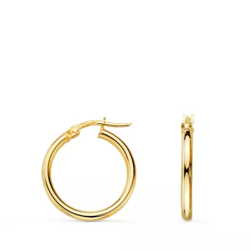 18K AROS ORO AMARILLO HUECOS REDONDOS TUBO REDONDO 19 MM. GROSOR 2 MM 1