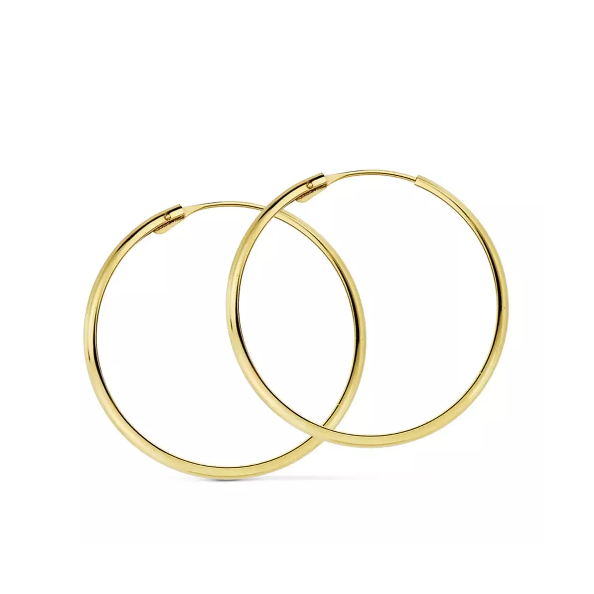 18K AROS ORO AMARILLO MEDIA CAÃÂA LISOS LIGEROS 30X3 MM 1