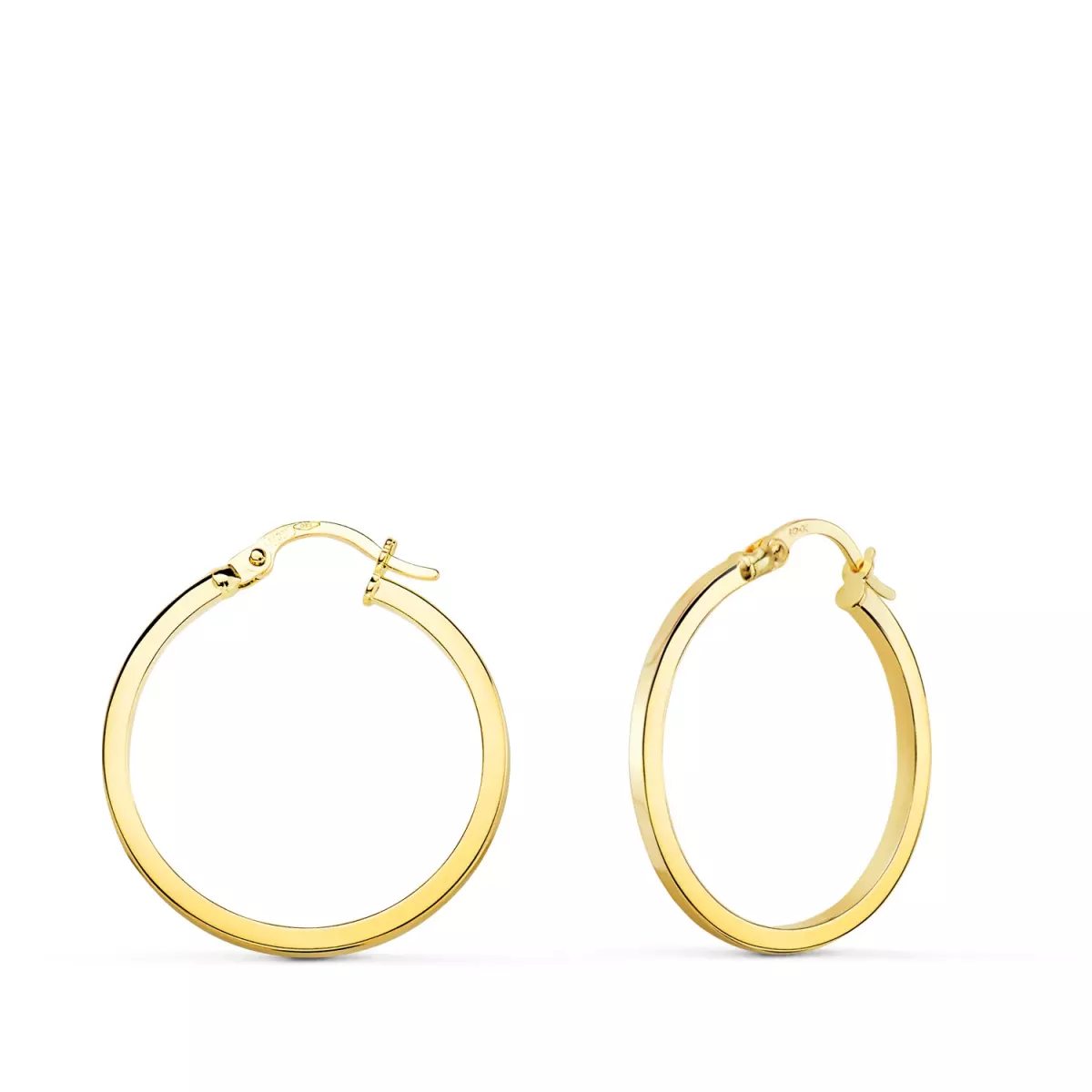 18K AROS ORO AMARILLO HUECOS REDONDOS TUBO CUADRADO 23 MM. GROSOR: 1