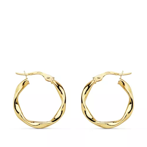 18K AROS ORO AMARILLO RELIADOS LISOS 20X2.5 MM 1