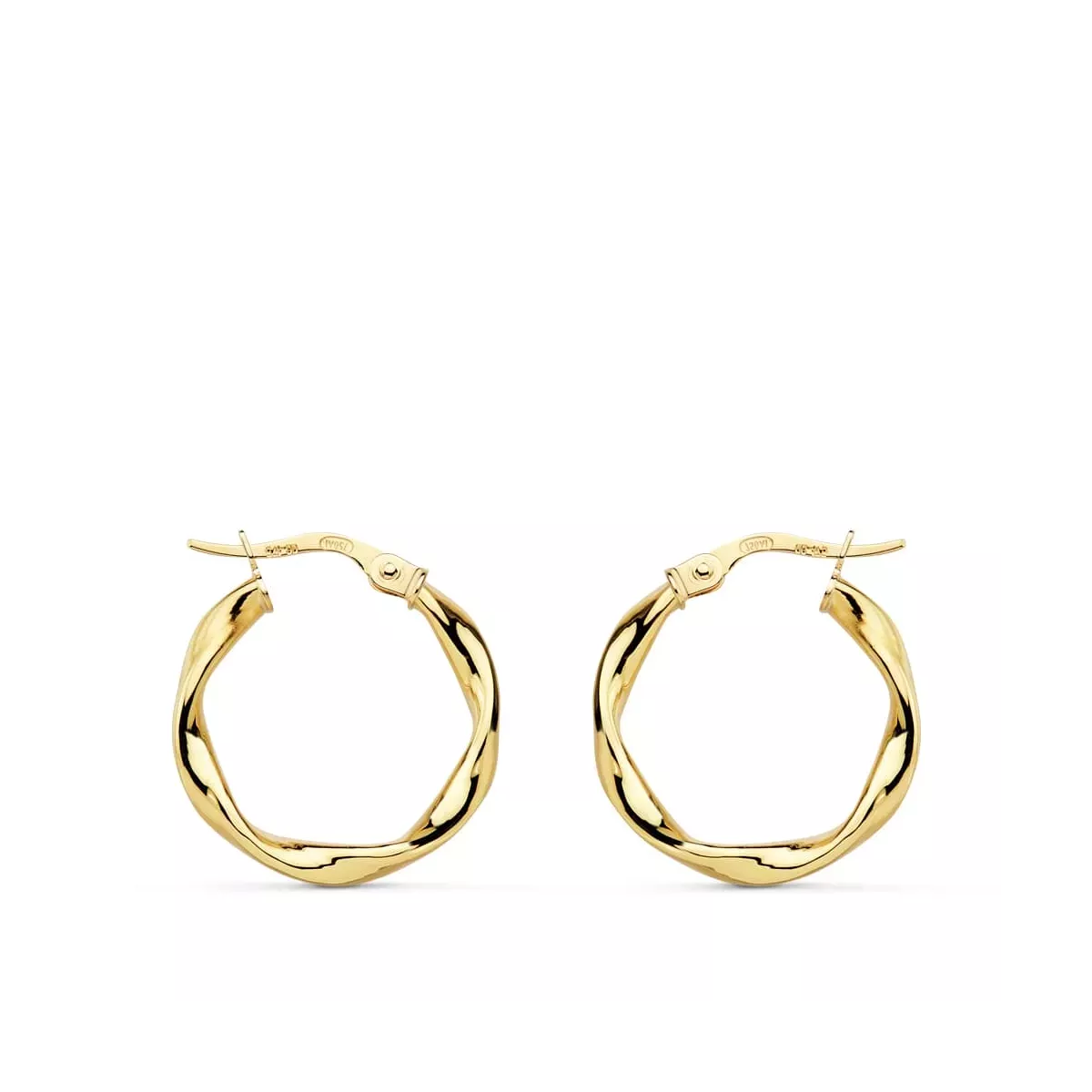 18K AROS ORO AMARILLO RELIADOS LISOS 20X2.5 MM 1