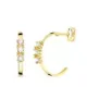 18K PENDIENTES AROS ABIERTOS ORO AMARILLO CON CIRCONITA 15 MM CIERRE PRESION 1
