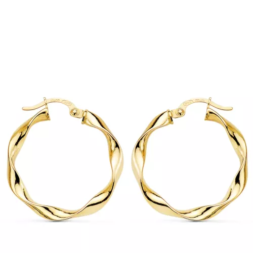 18K AROS ORO AMARILLO RELIADOS LISOS 23