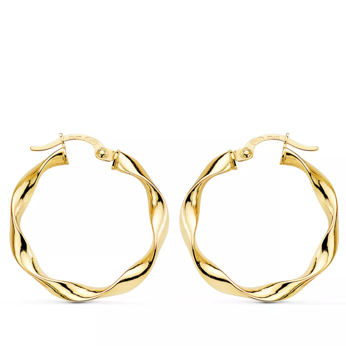 18K AROS ORO AMARILLO RELIADOS LISOS 23