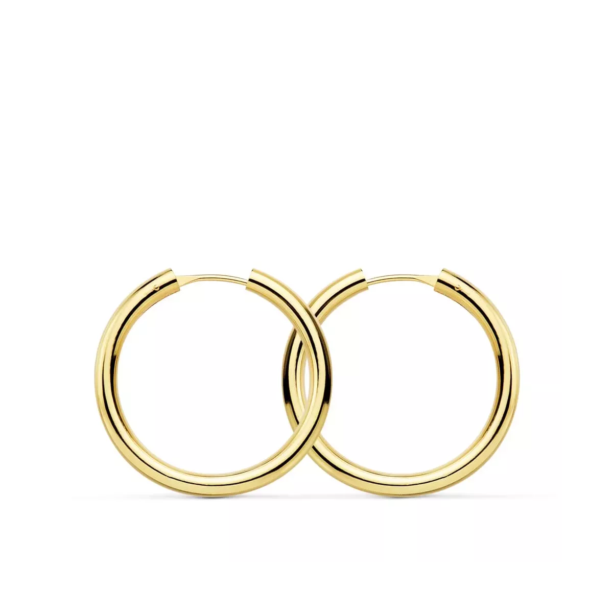18K AROS ORO AMARILLO REDONDOS LISOS LIGEROS 24X2.5 MM 1
