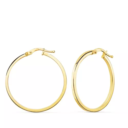 18K AROS ORO AMARILLO LISOS REDONDOS TUBO CUADRADO 33X1.50 MM 1