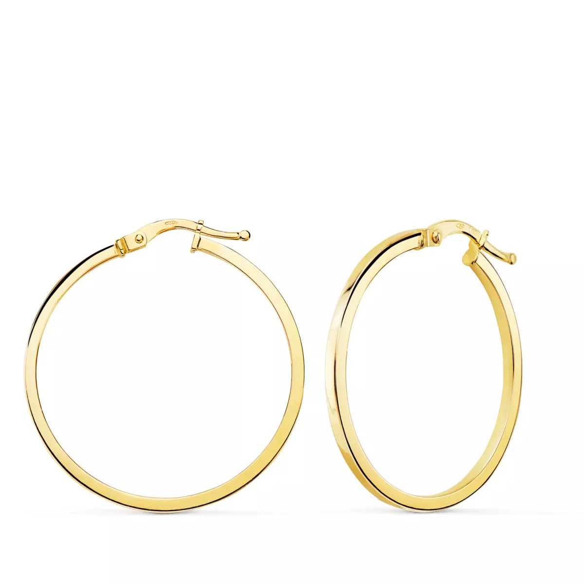 18K AROS ORO AMARILLO LISOS REDONDOS TUBO CUADRADO 33X1.50 MM 1