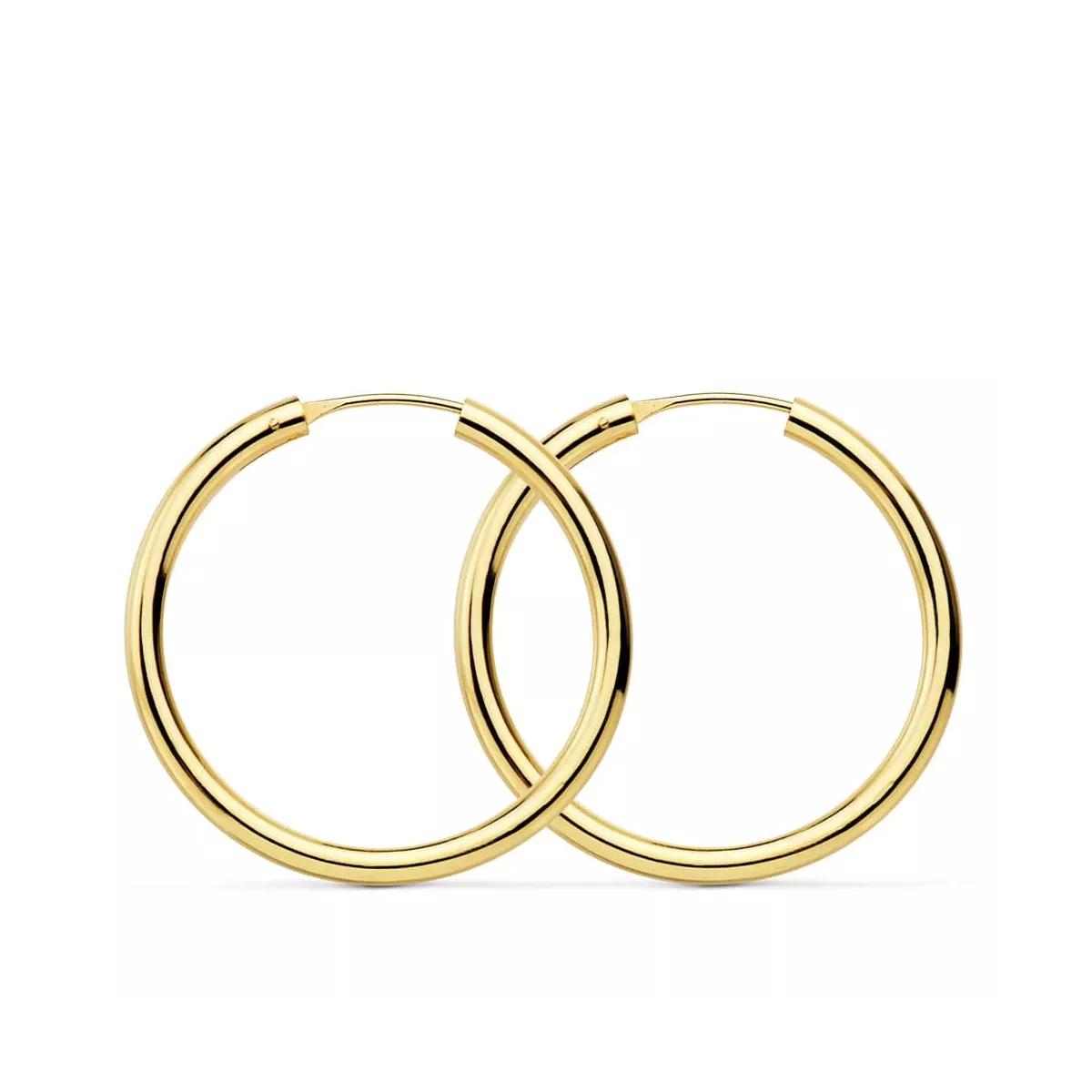 18K AROS ORO AMARILLO REDONDOS LISOS LIGEROS 30X2.5 MM 2