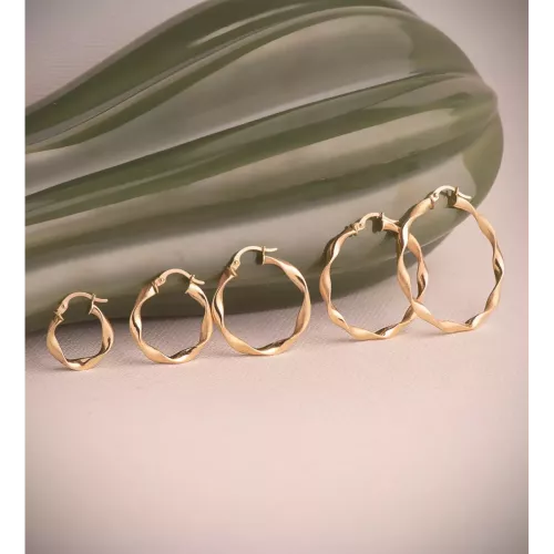 18K AROS ORO AMARILLO HUECOS RETORCIDOS MATE Y BRILLO 34 MM. GROSOR: 3 MM 2,25gr