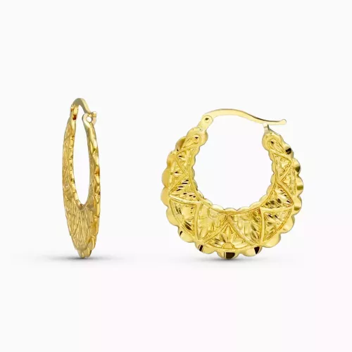 18K AROS ORO AMARILLO TALLADOS PLANOS 25 X 1 MM 5,30gr