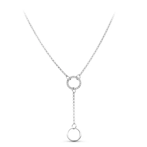 18K GARGANTILLA ORO BLANCO AROS Y CIRCONITAS 4,70gr