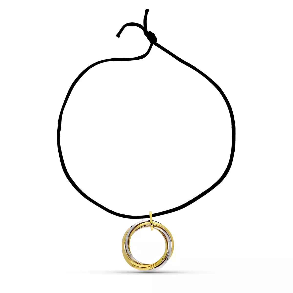 18K COLGANTE ORO BICOLOR AROS ENTRELAZADOS 6