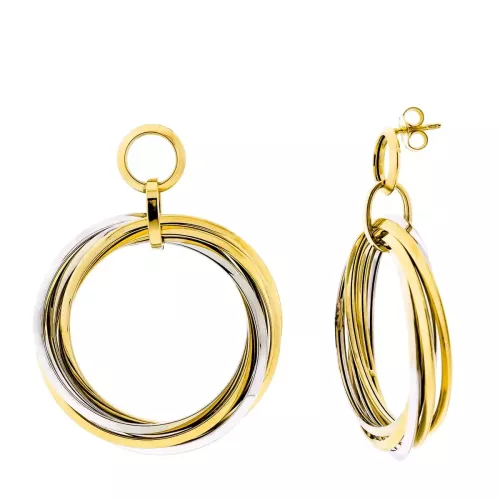 18K AROS BICOLOR DOS CUERPOS ENTRELAZADOS. 46 MMX4 MM CIERRE PRESION 12