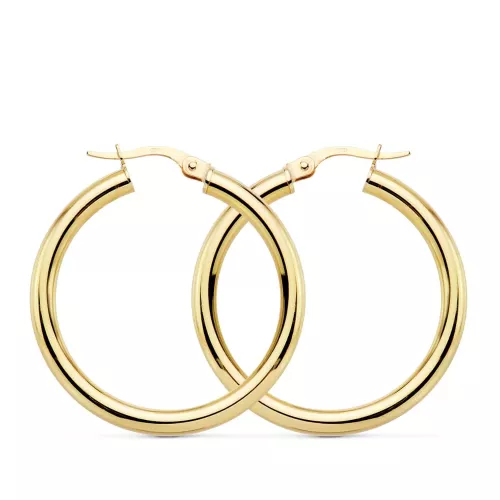 18K AROS REDONDOS HUECOS 30 X 3MM 3.05GRS 3