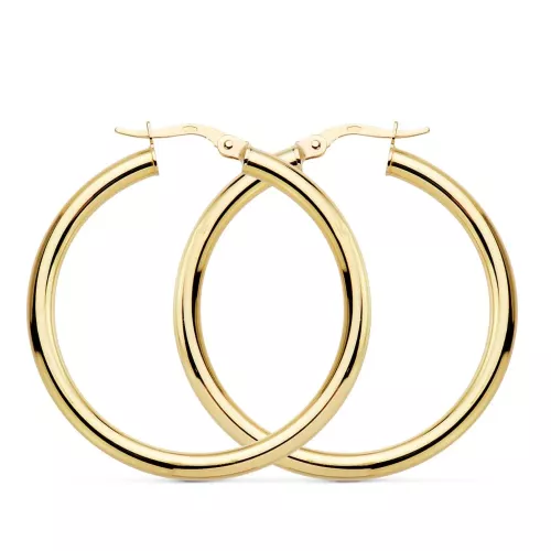18K AROS REDONDOS HUECOS 35 X 3 MM 3.45GRS 3