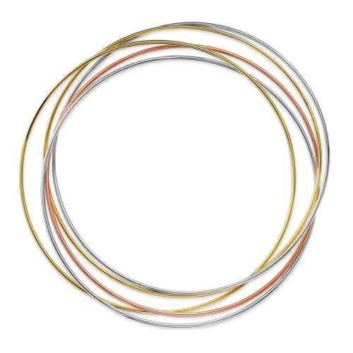 18K PULSERA ORO TRICOLOR 5 AROS LISOS DIAMETRO: 62MM. ANCHO: 1 MM 5