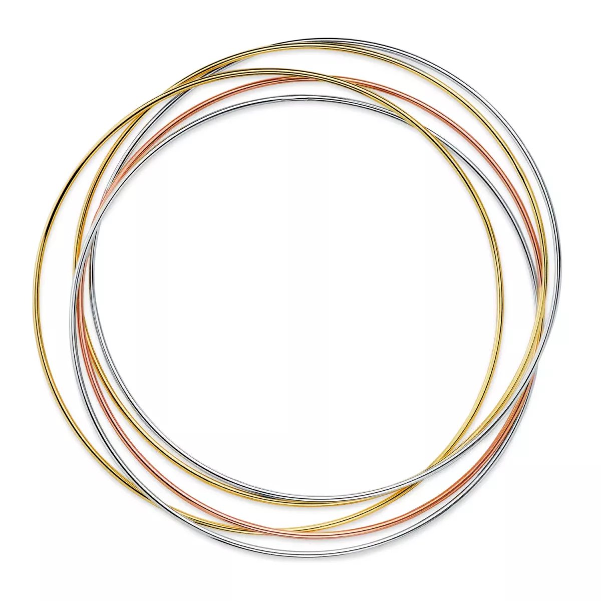 18K PULSERA ORO TRICOLOR 5 AROS LISOS DIAMETRO: 62MM. ANCHO: 1 MM 5