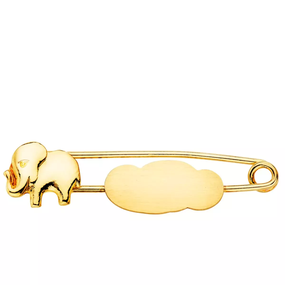 18K ALFILER ORO AMARILLO ELEFANTE Y NUBE MATE 32X8 MM 1