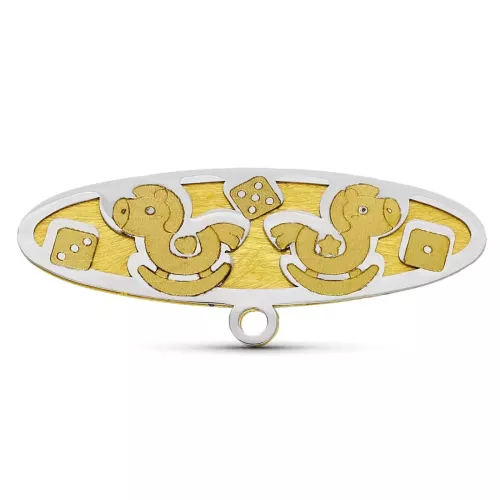 18K ALFILER ORO BICOLOR CABALLITOS. 28X10 MM 1