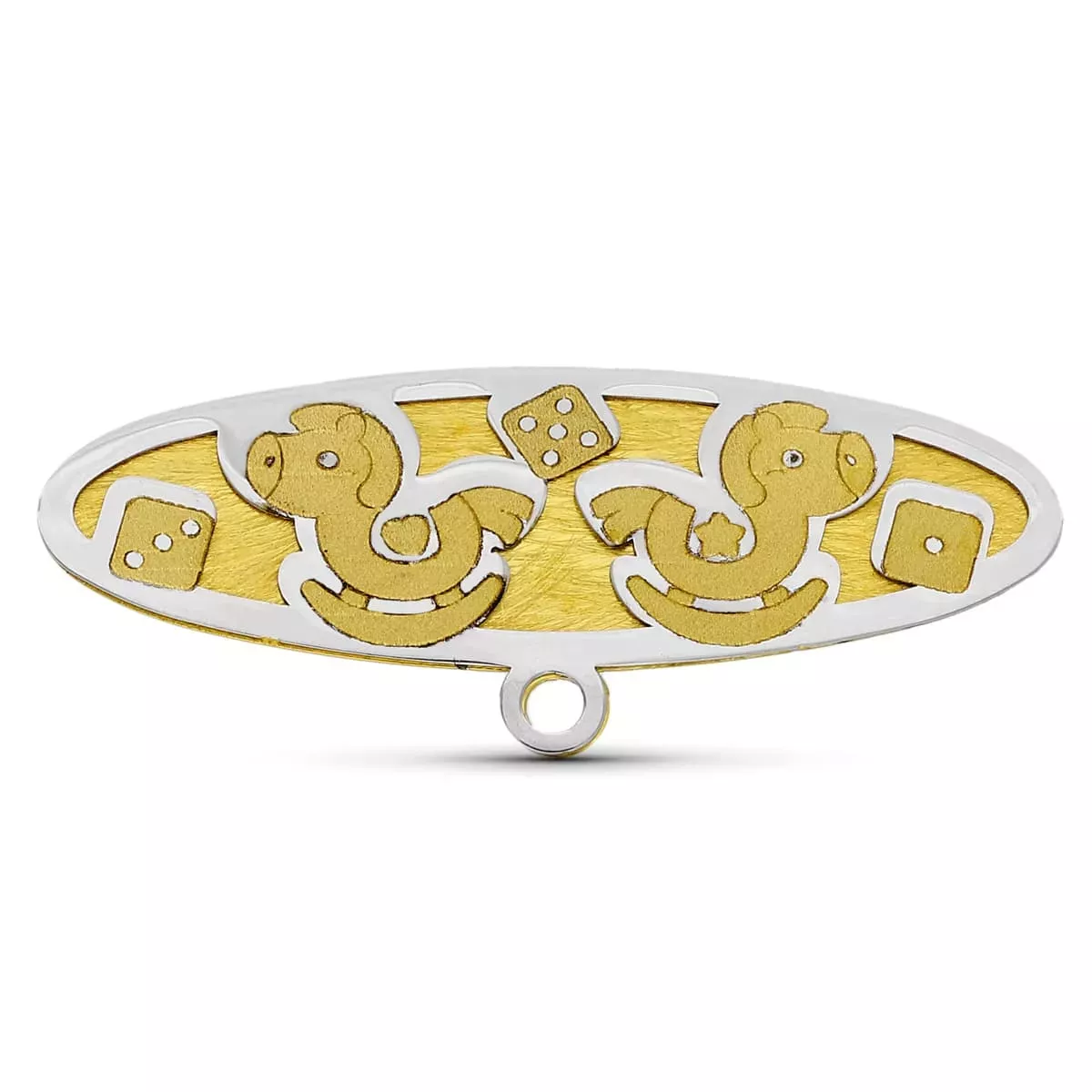 18K ALFILER ORO BICOLOR CABALLITOS. 28X10 MM 1