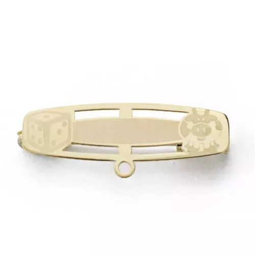 18K ALFILER ORO BICOLOR DADO Y CERDITO. 28X8 MM 1