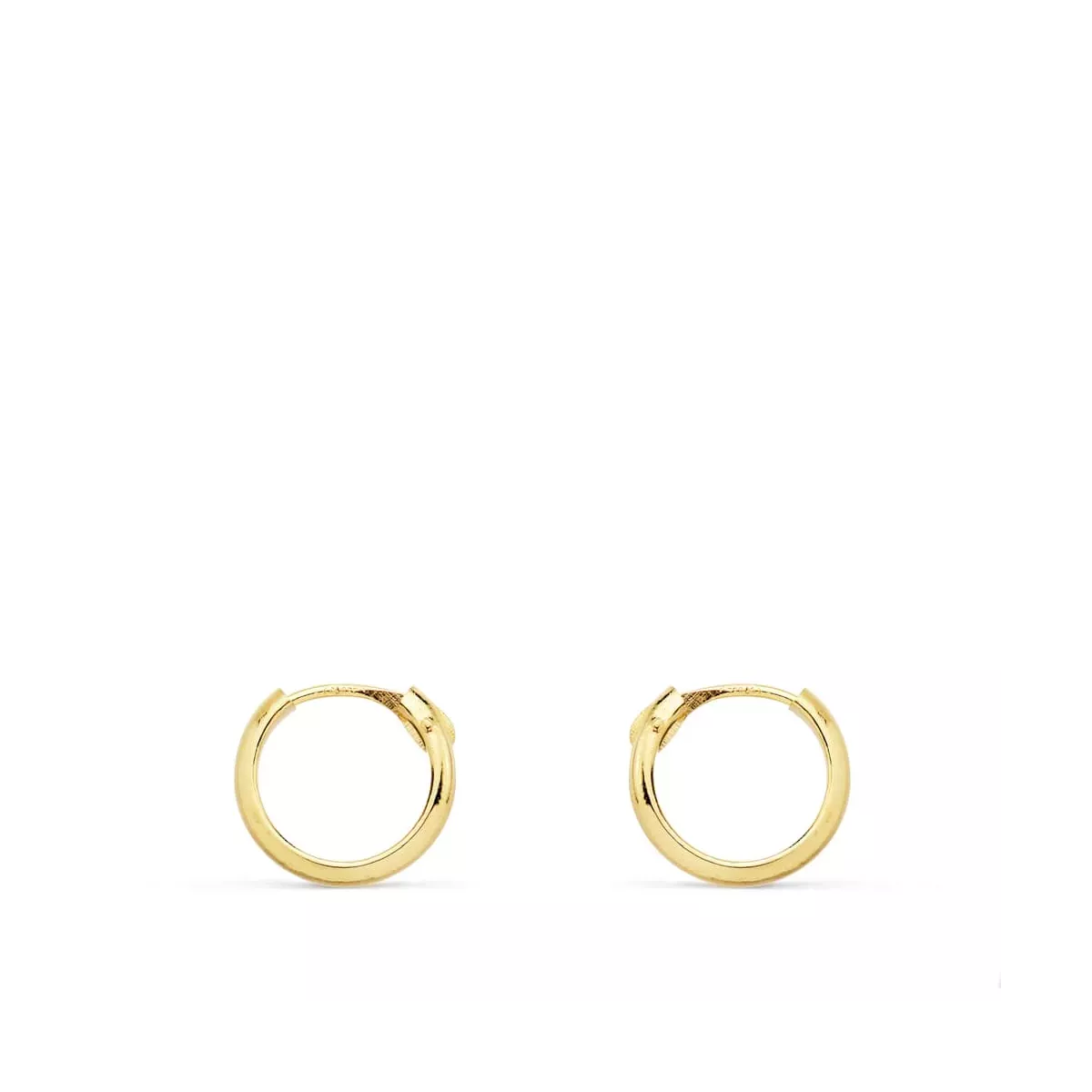 18K AROS HUECOS ORO AMARILLO MEDIA CAÑA LIGEROS. 10X2 MM 0