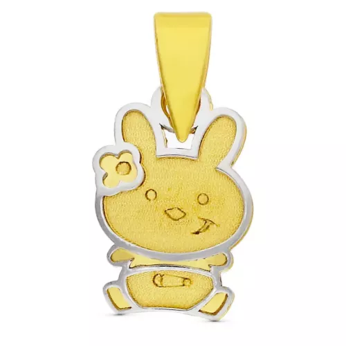 18K COLGANTE ORO BICOLOR CONEJO 10X6 MM 0
