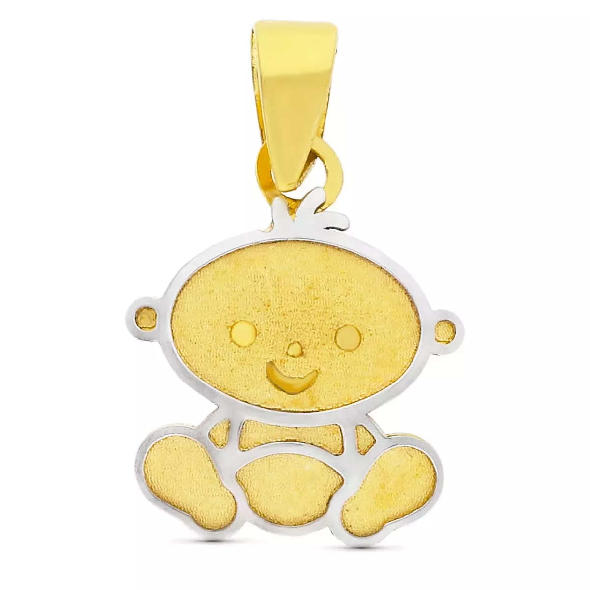 18K COLGANTE ORO BICOLOR NIÑO LASER. 11X9 MM 0