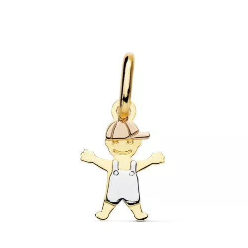 18K COLGANTE ORO TRICOLOR NIÑO MUÑECO 17X12 MM 0